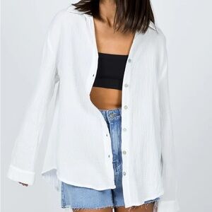 Princess Polly Mahalia Shirt in White Size 0